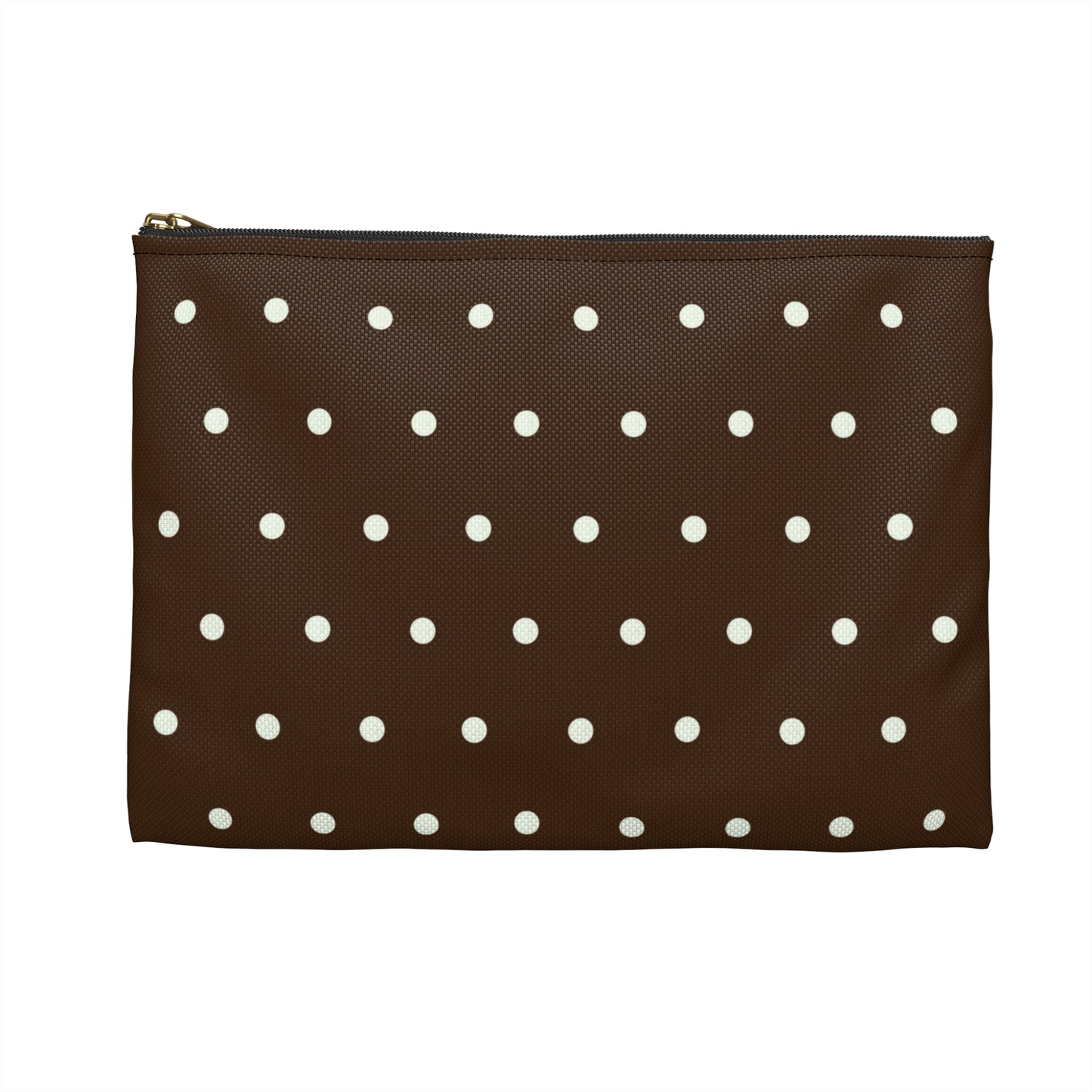 Brown Polka Dot Accessory Pouch
