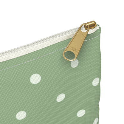 Sage Green Polka Dot Accessory Pouch