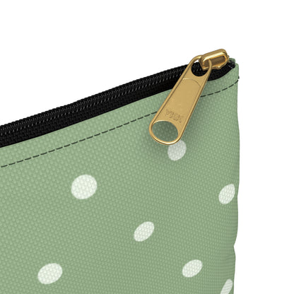 Sage Green Polka Dot Accessory Pouch