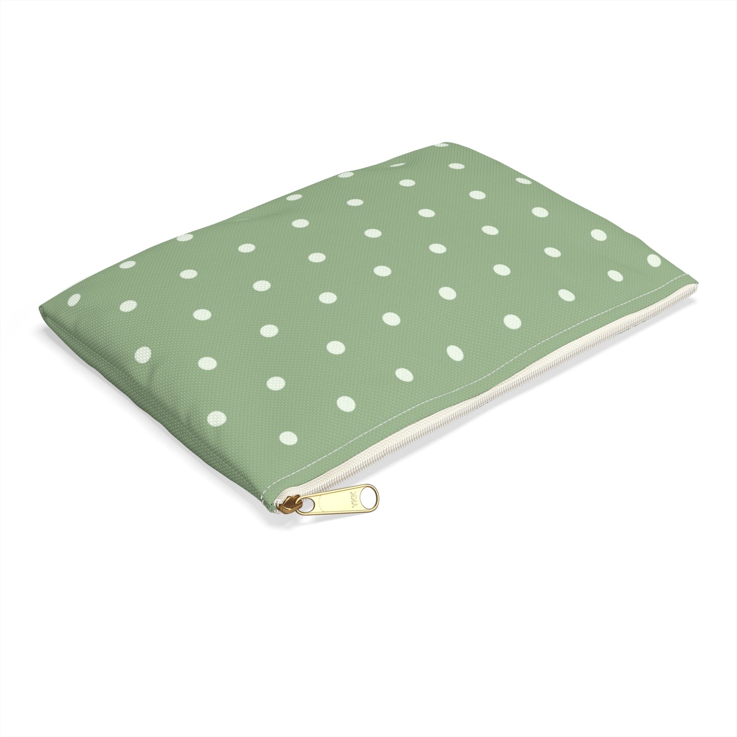 Sage Green Polka Dot Accessory Pouch
