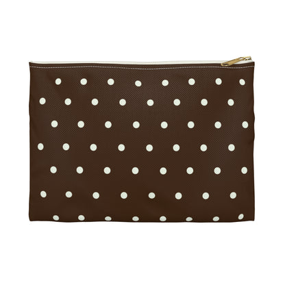 Brown Polka Dot Accessory Pouch