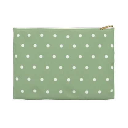 Sage Green Polka Dot Accessory Pouch