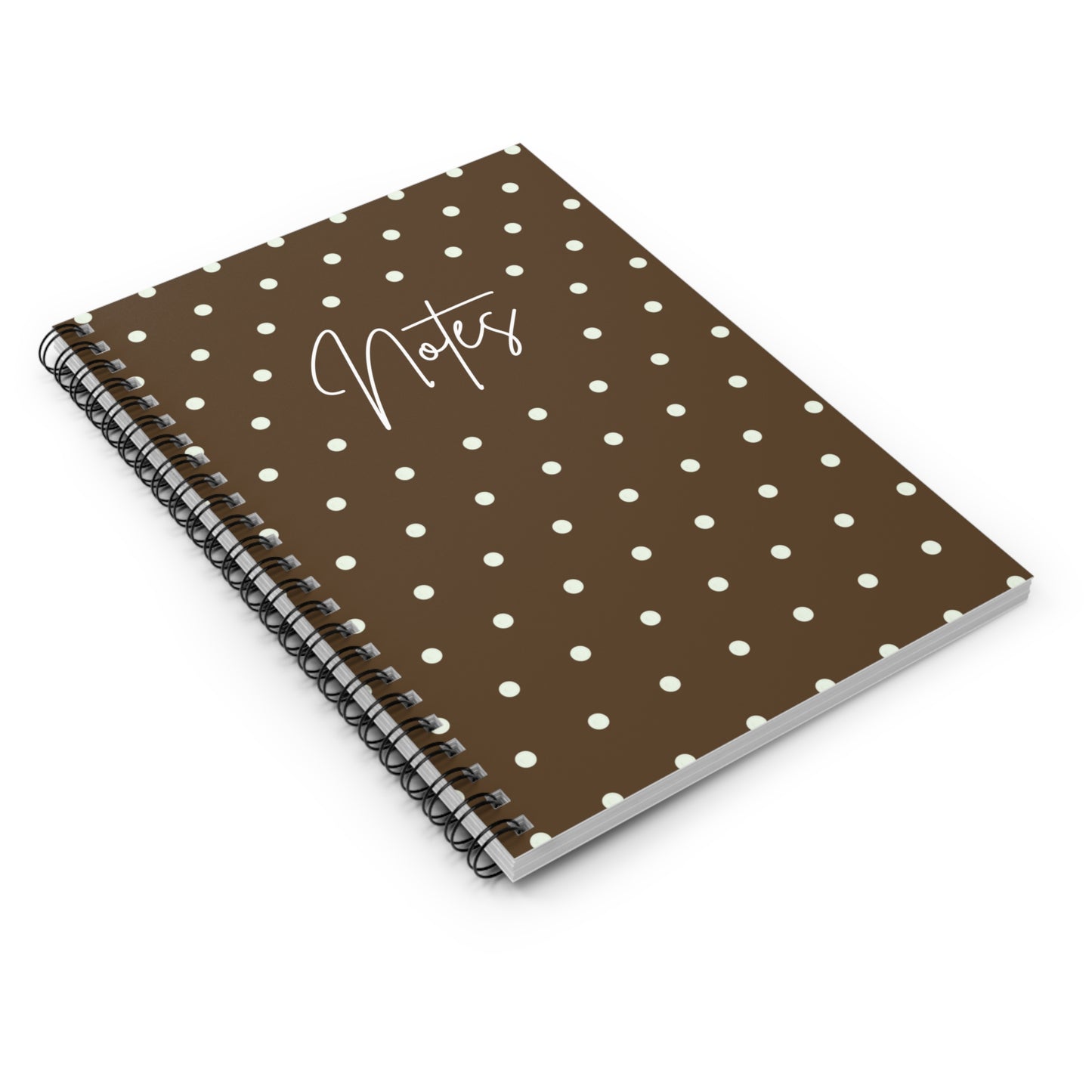 Brown Polka Dot Spiral Notebook