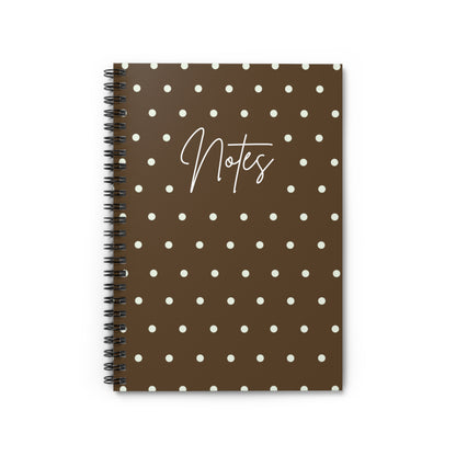 Brown Polka Dot Spiral Notebook