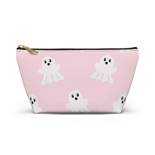 Pink Ghost Accessory Pouch with T bottom