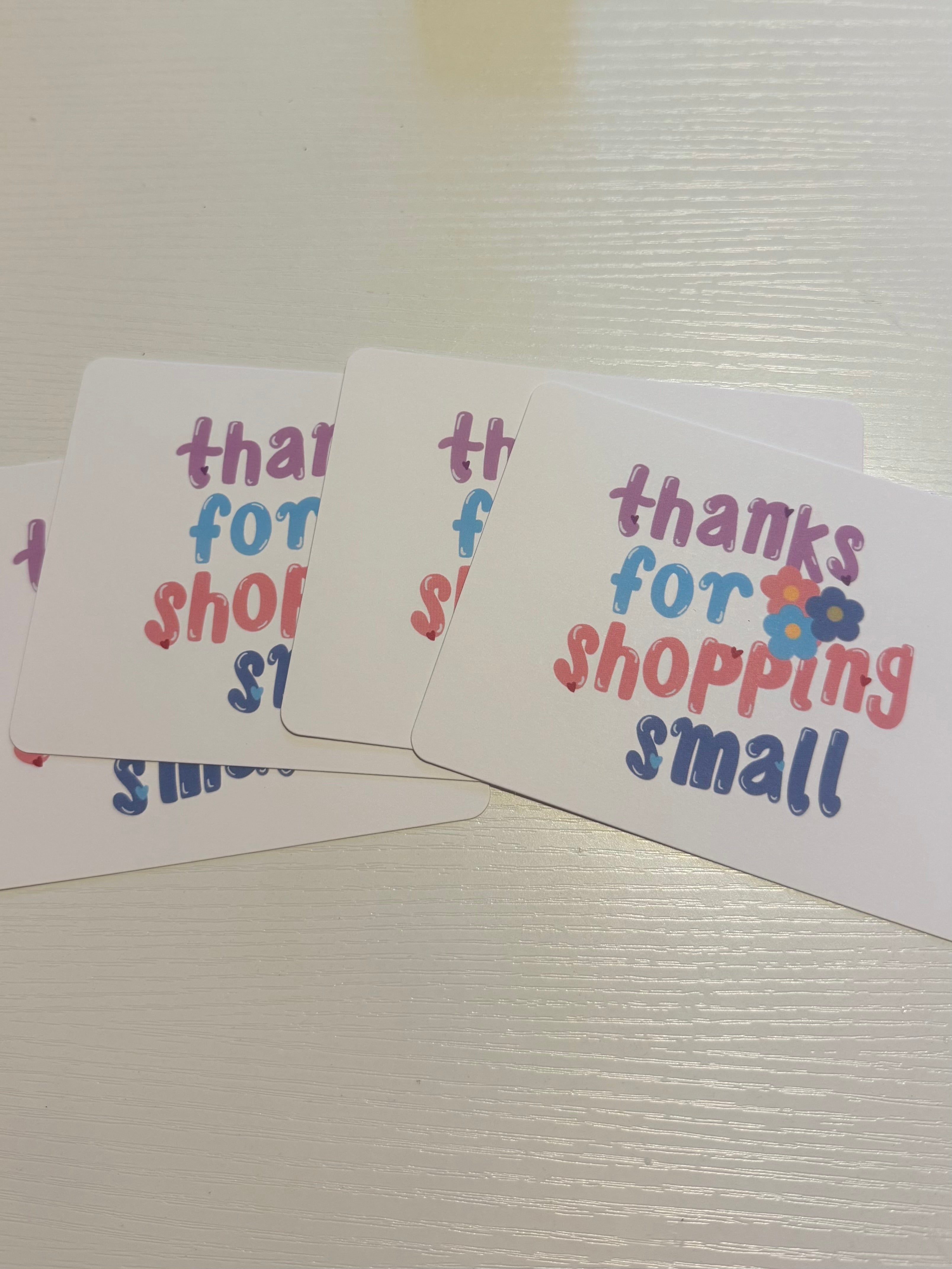 Shop Small Thank You Cards (Blue, Pink, Purple)