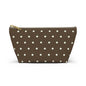 Brown Polka Dot Accessory Pouch — T‑Bottom Makeup Bag