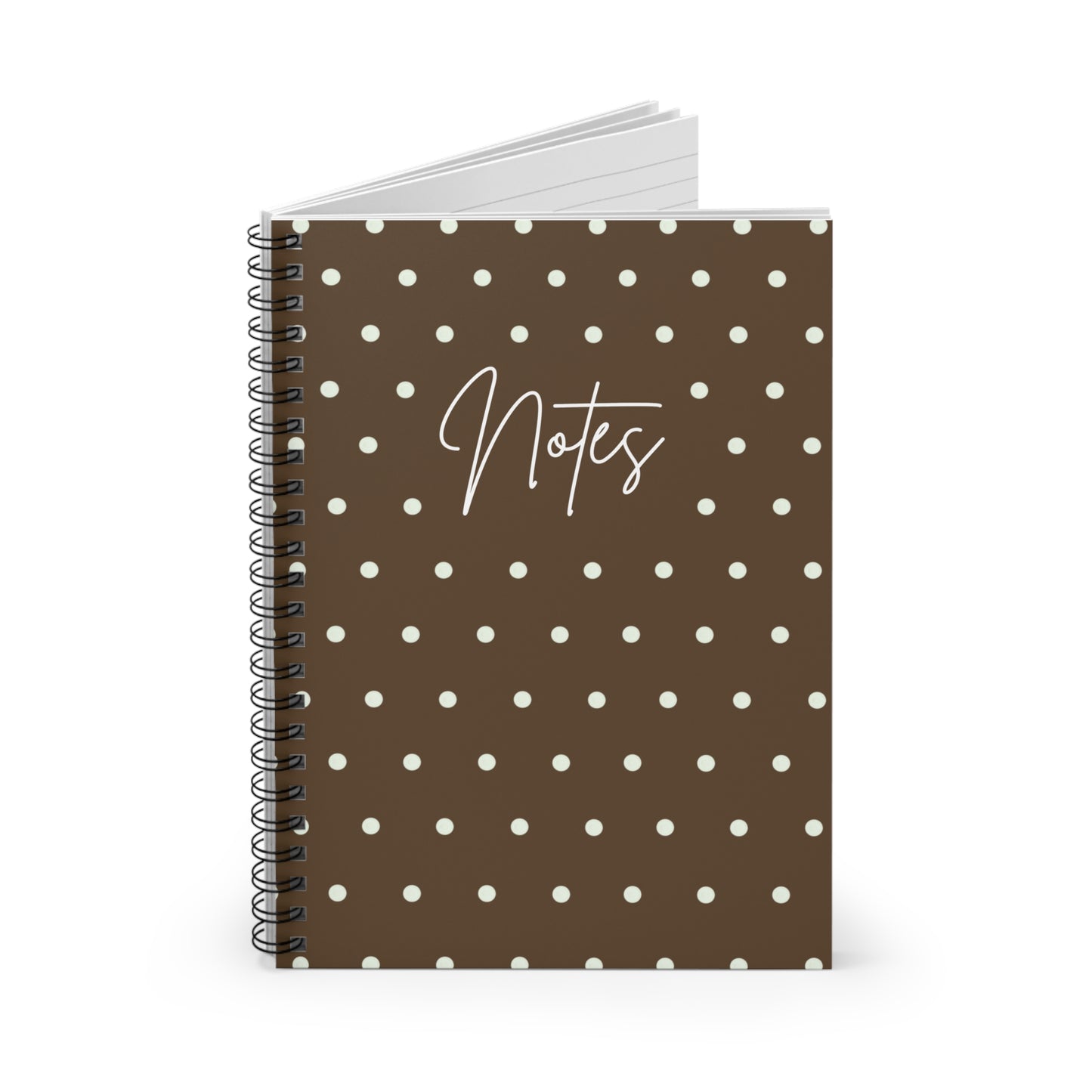 Brown Polka Dot Spiral Notebook