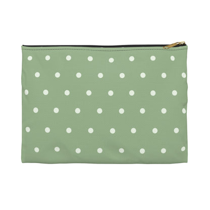 Sage Green Polka Dot Accessory Pouch