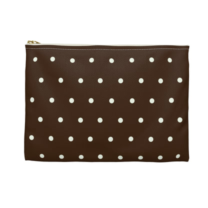 Brown Polka Dot Accessory Pouch