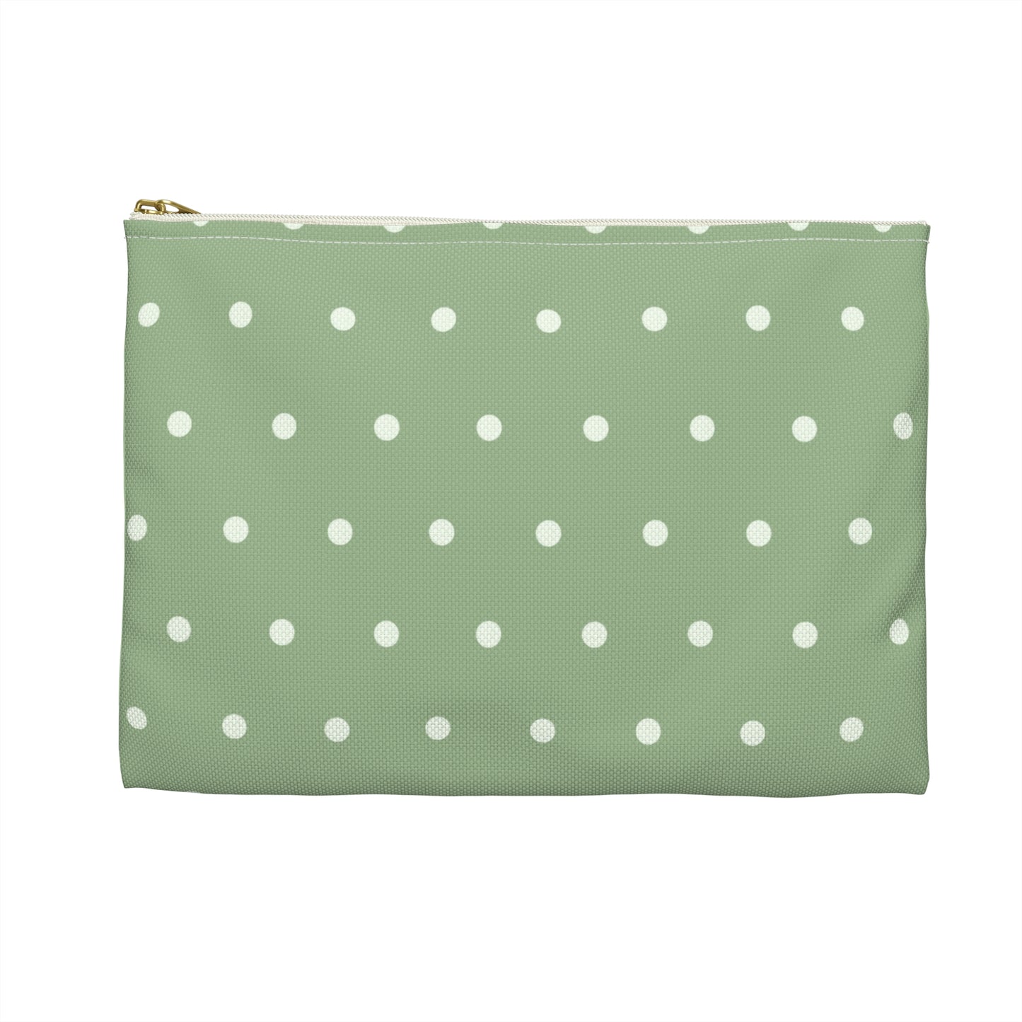 Sage Green Polka Dot Accessory Pouch