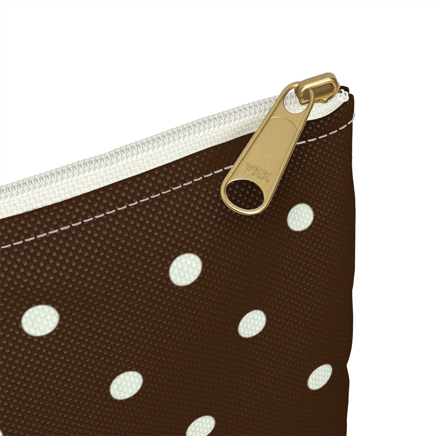 Brown Polka Dot Accessory Pouch