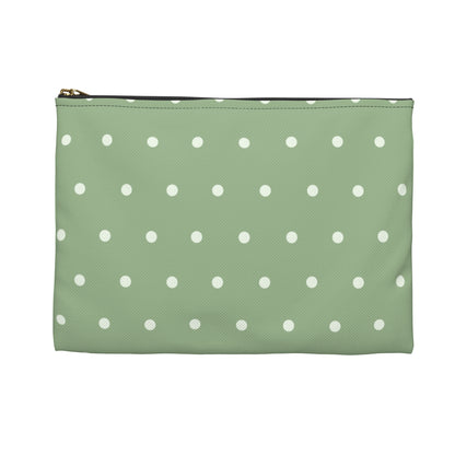 Sage Green Polka Dot Accessory Pouch