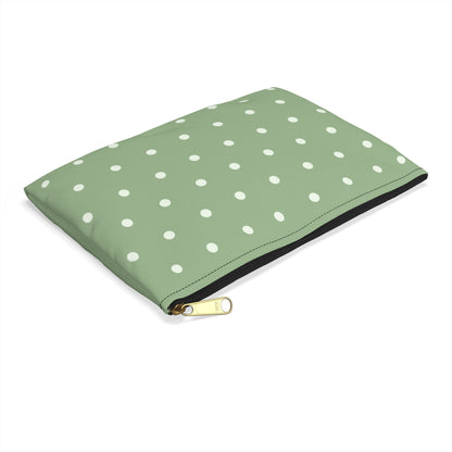 Sage Green Polka Dot Accessory Pouch