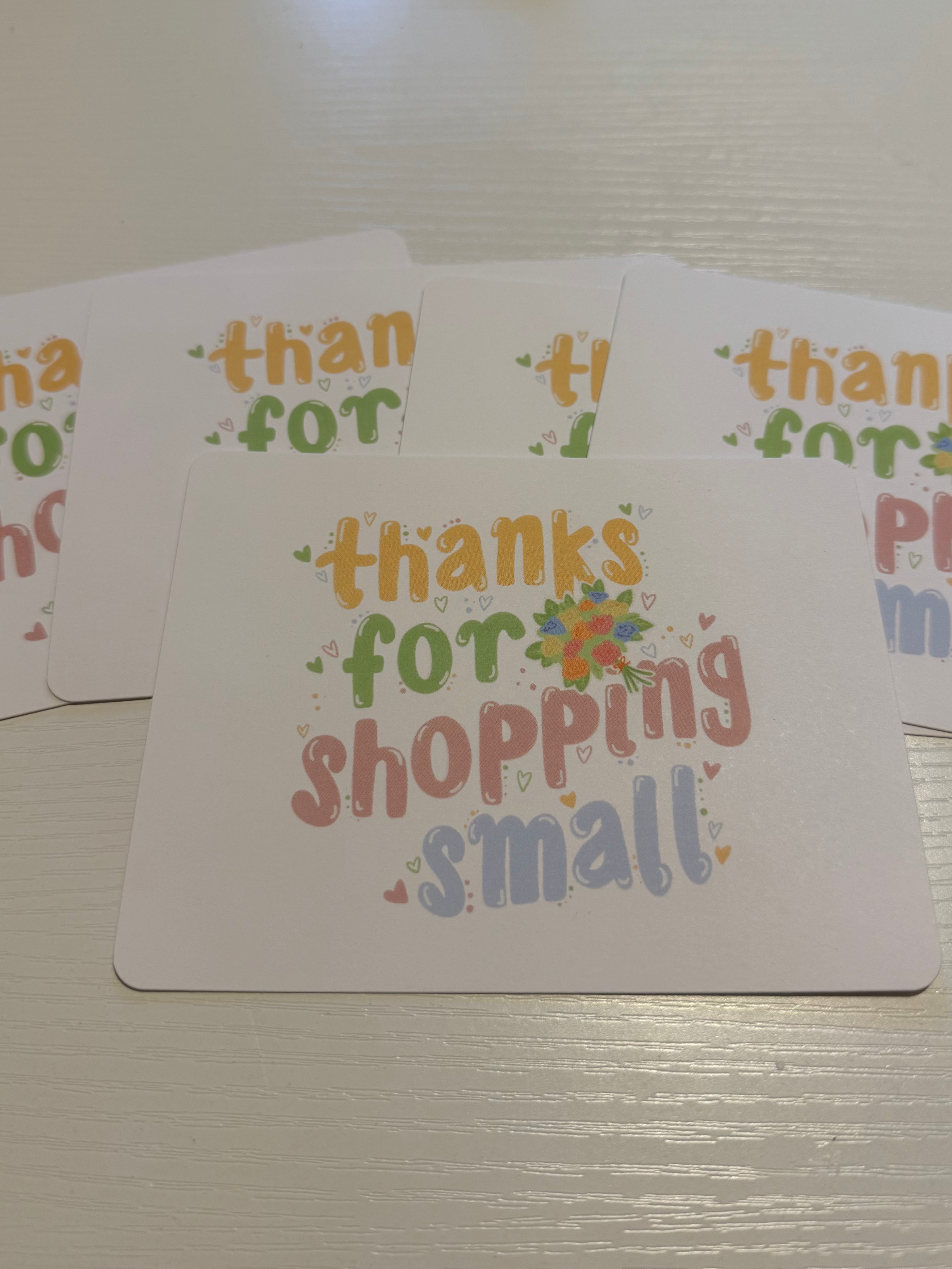 Shop Small Thank You Cards (Yellow,Green,and Pink)