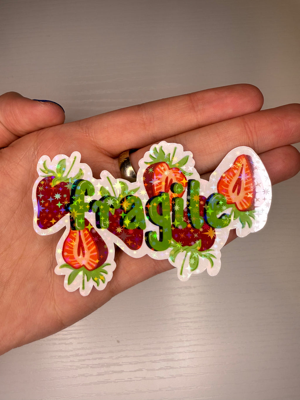 STRAWBERRY FRAGILE STICKERS