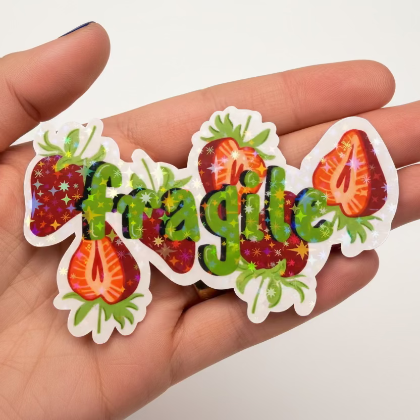 STRAWBERRY FRAGILE STICKERS
